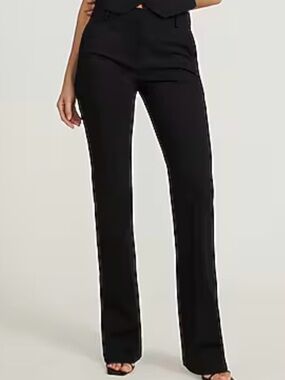 Express Columnist Barely Boot Cut Mid Rise Black Dress Pants